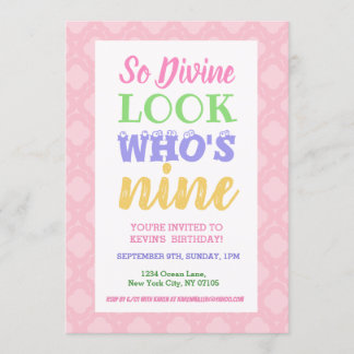 Einladung Slogans zum 9. Geburtstag