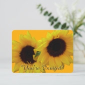 Einladung Sonnenblumen Blume RSVP Karte personalis (Stehend Vorderseite)