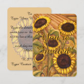 Einladung Sonnenblumen Blume RSVP Karte personalis (Vorne/Hinten)