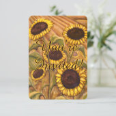 Einladung Sonnenblumen Blume RSVP Karte personalis (Stehend Vorderseite)