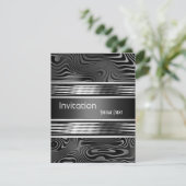 Einladung Special Event Black Silver Metal (Stehend Vorderseite)