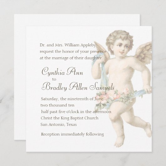 Einladung Square Cherub (Vorne/Hinten)