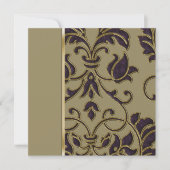 Einladung Square Plum Embossed Look Damask (Vorderseite)