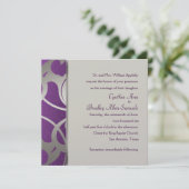 Einladung Square Plum Imitate Silver Deko Design (Stehend Vorderseite)