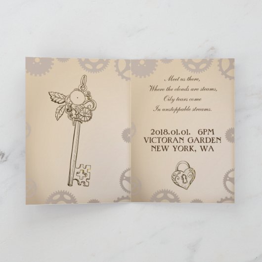 Einladung - Steampunk with Hat and Googles (Innenseite)