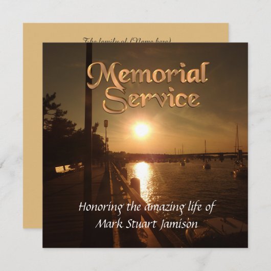 Einladung Sunset zur Gedenkfeier (Vorne/Hinten)