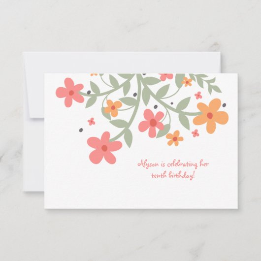 Einladung süße Blume (Vorderseite)