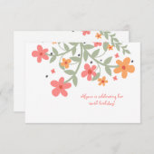 Einladung süße Blume (Vorne/Hinten)