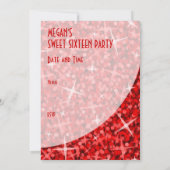 Einladung "Sweet 16" von Glitz Rote Kurve (Rückseite)