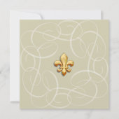 Einladung Swirlie Rahmen um Gold Lilie (Vorderseite)