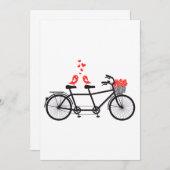 Einladung Tandemfahrrad mit niedlichen Liebesvögel (Vorne/Hinten)