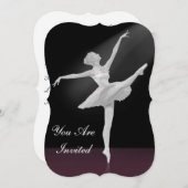 Einladung, TanzErwägung, Ballerina Einladung (Vorne/Hinten)