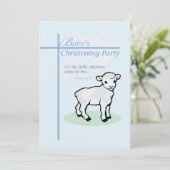 Einladung Taufe Feier Blue Boy Lamb (Stehend Vorderseite)