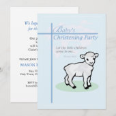 Einladung Taufe Feier Blue Boy Lamb (Vorne/Hinten)