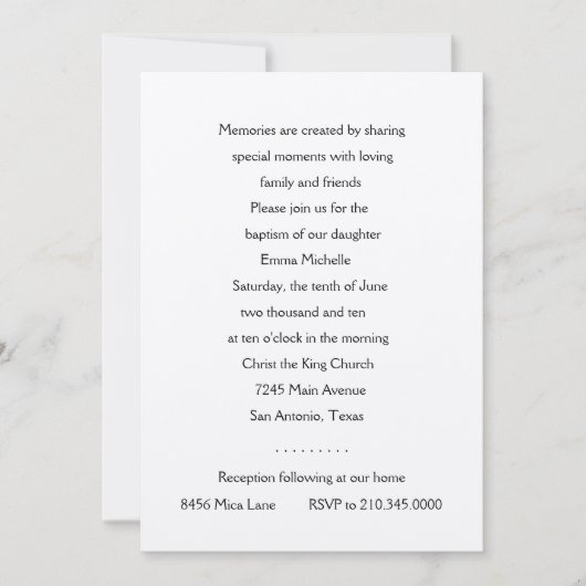 Einladung Taufe Silberkreuz (Vorderseite)