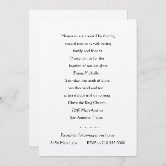 Einladung Taufe Silberkreuz (Vorne/Hinten)