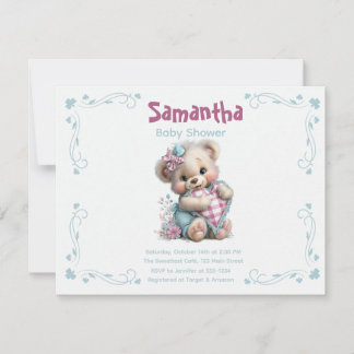 Einladung Teddybär Baby Shower