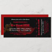 Einladung Ticket Masquerade Style, chic (Vorne/Hinten)