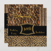 Einladung Tier Leopard 30. Geburtstag Party (Vorne/Hinten)