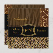 Einladung Tier Leopard 30. Geburtstag Party (Vorne/Hinten)