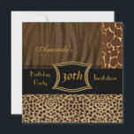 Einladung Tier Leopard 30. Geburtstag Party<br><div class="desc">Einladung Animal Leopard Print 30. Geburtstag Party Geburtstag lädt ein</div>