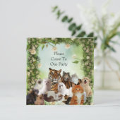 Einladung Tiger Hunde Katzen Party (Stehend Vorderseite)