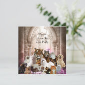 Einladung Tiger Hunde Katzen Party (Stehend Vorderseite)