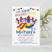 Einladung, Trampolin Geburtstagsparty Einladung (Stehend Vorderseite)