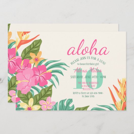 Einladung tropischer Blume (Vorne/Hinten)