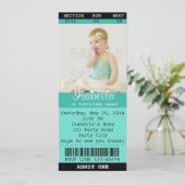 Einladung (Türkis) Foto - Film/Theater (Stehend Vorderseite)