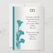 Einladung türkisfarbene Riesenlilie Hochzeit (Rückseite)