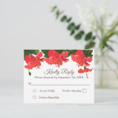 Einladung UAWG Flora Postkarte mit rotem Hibiskus (Stehend Vorderseite)