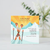 Einladung über Skis (Stehend Vorderseite)