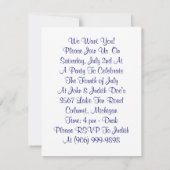 Einladung Uncle Sam Independence Day 4. Juli (Rückseite)