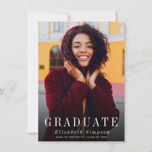 Einladung und Ankündigung von Foto Abschluss (Vorderseite)