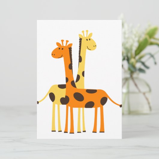 Einladung und Grüße Karte schöne Giraffe (Stehend Vorderseite)