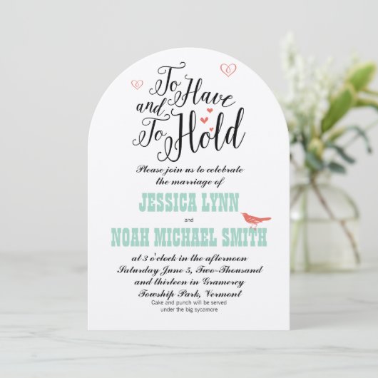 Einladung und Haltung von Typografie-Minze-Koralle (Stehend Vorderseite)