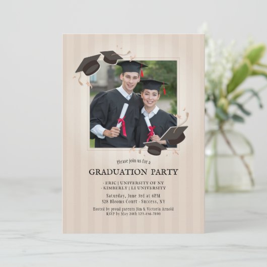 Einladung unserer Graduate Foto Graduation Party (Stehend Vorderseite)