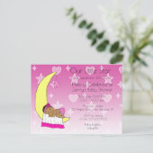 Einladung unserer kleinen Star Girl's Baby Shower Postkarte (Stehend Vorderseite)