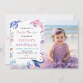 Einladung unter dem Meeresmädchen zum ersten Gebur (Vorderseite)