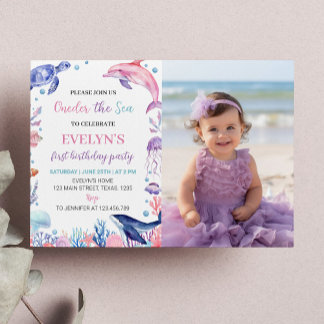 Einladung unter dem Meeresmädchen zum ersten Gebur