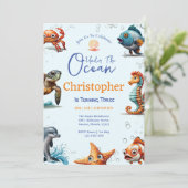 Einladung unter Wasser zum Geburtstag (Stehend Vorderseite)