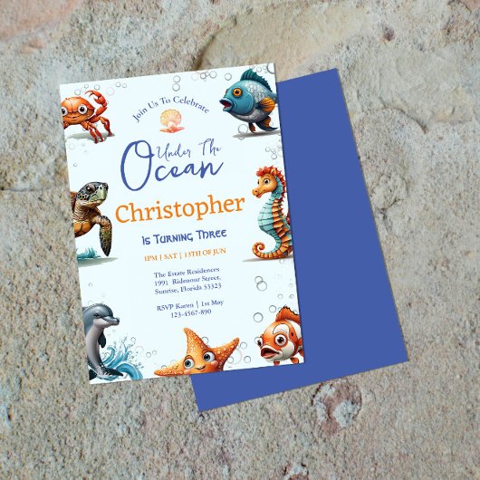 Einladung unter Wasser zum Geburtstag