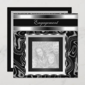Einladung Verlobung Glamour Abstrakt Schwarzes Fot (Vorne/Hinten)