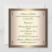 Einladung Verlobung Glamour Cream Gold Floral (Rückseite)