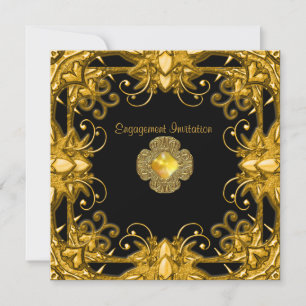 Einladung Verlobung Zizzago Schwarz Gold Antik 2