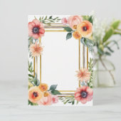 Einladung - Vintage Blume (Stehend Vorderseite)