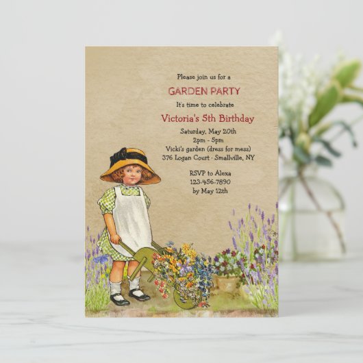 Einladung Vintager Gärtner (Stehend Vorderseite)