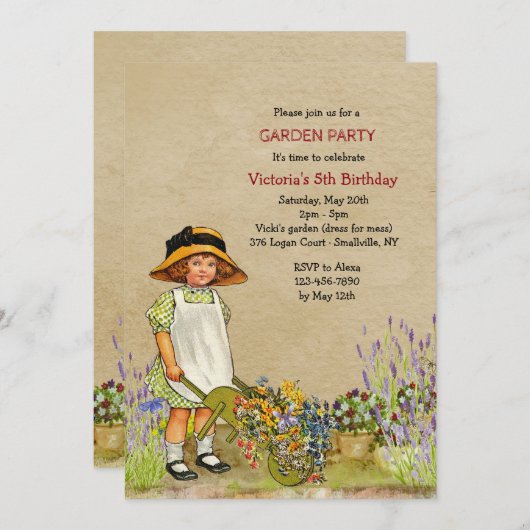 Einladung Vintager Gärtner (Vorne/Hinten)