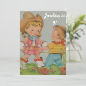 Einladung Vintager Kinder (Stehend Vorderseite)